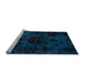 Sideview of Machine Washable Persian Light Blue Bohemian Rug, wshabs5413lblu