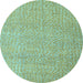 Round Abstract Light Blue Modern Rug, abs5414lblu