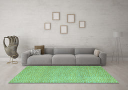 Machine Washable Abstract Turquoise Modern Area Rugs in a Living Room,, wshabs5414turq