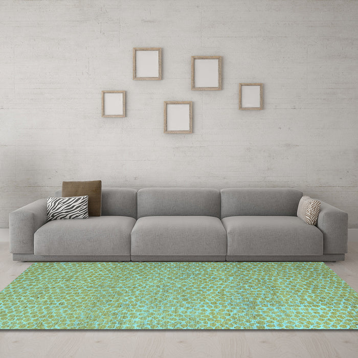 Machine Washable Abstract Light Blue Modern Rug in a Living Room, wshabs5414lblu