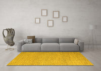 Machine Washable Abstract Yellow Modern Rug, wshabs5414yw