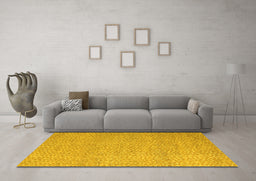 Machine Washable Abstract Yellow Modern Rug in a Living Room, wshabs5414yw