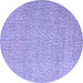 Round Abstract Blue Modern Rug, abs5414blu