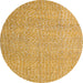 Round Machine Washable Abstract Orange Rug, wshabs5414