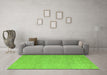 Machine Washable Abstract Green Modern Area Rugs in a Living Room,, wshabs5414grn