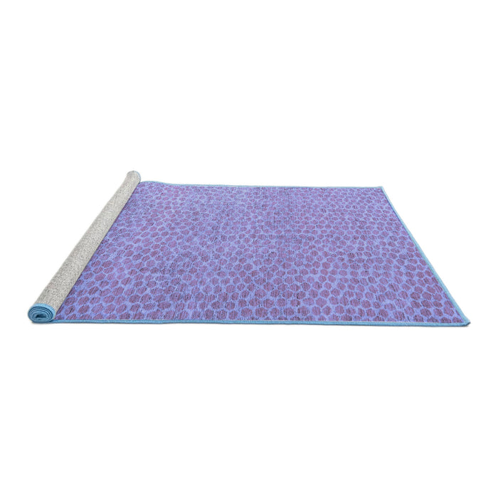 Sideview of Machine Washable Abstract Blue Modern Rug, wshabs5414blu