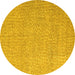 Round Machine Washable Abstract Yellow Modern Rug, wshabs5414yw