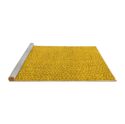 Sideview of Machine Washable Abstract Yellow Modern Rug, wshabs5414yw
