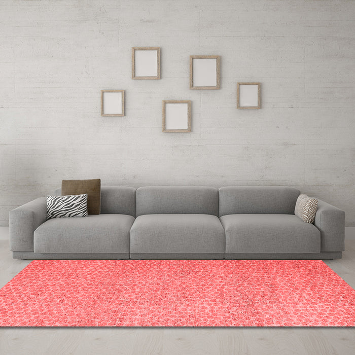 Modern Red Washable Rugs