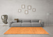 Machine Washable Abstract Orange Modern Area Rugs in a Living Room, wshabs5414org