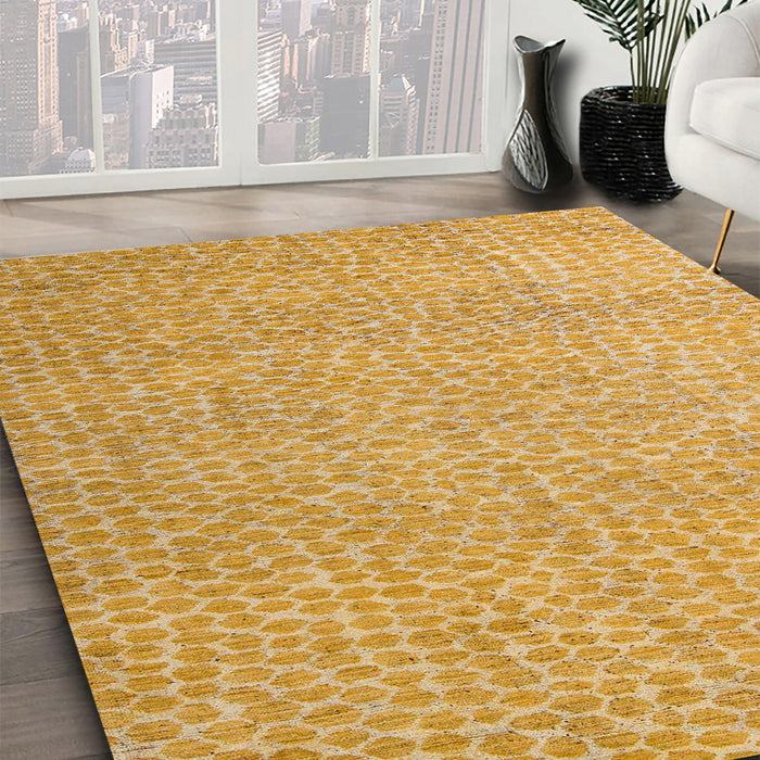 Machine Washable Abstract Orange Rug in a Family Room, wshabs5414