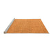 Sideview of Machine Washable Abstract Orange Modern Area Rugs, wshabs5414org