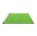 Sideview of Machine Washable Abstract Green Modern Area Rugs, wshabs5414grn