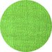 Round Machine Washable Abstract Green Modern Area Rugs, wshabs5414grn