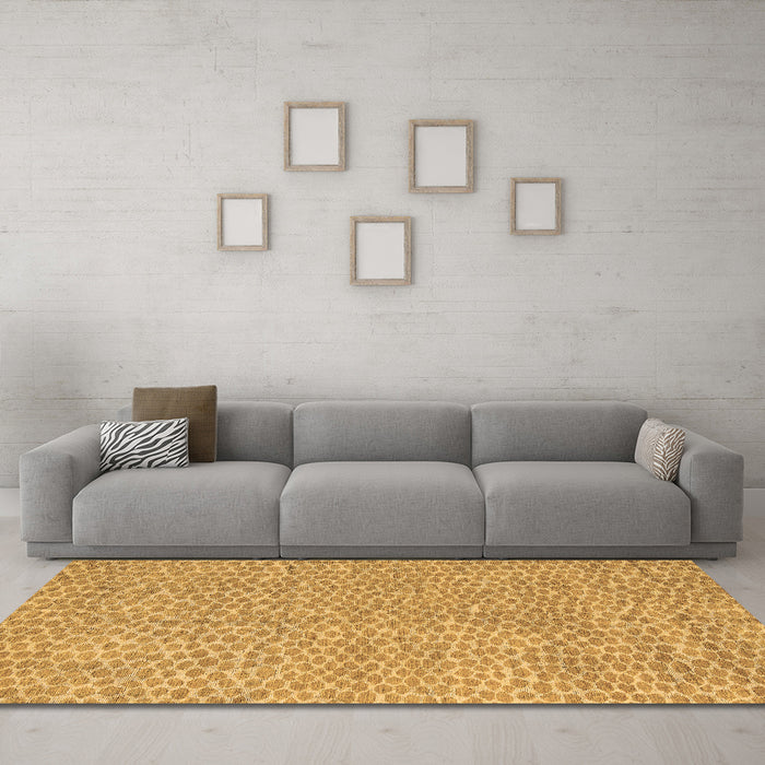 Machine Washable Abstract Brown Modern Rug in a Living Room,, wshabs5415brn