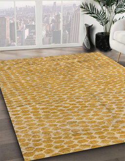 Abstract Orange Modern Rug in Family Room, abs5415
