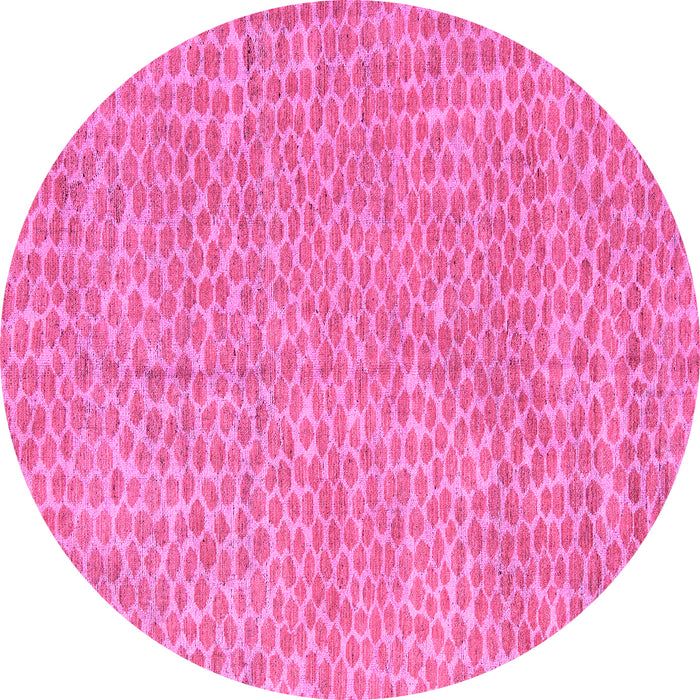 Round Abstract Pink Modern Rug, abs5415pnk