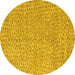 Round Abstract Yellow Modern Rug, abs5415yw