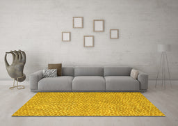Machine Washable Abstract Yellow Modern Rug in a Living Room, wshabs5415yw