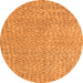 Round Machine Washable Abstract Orange Modern Area Rugs, wshabs5415org