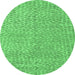 Round Abstract Emerald Green Modern Rug, abs5415emgrn