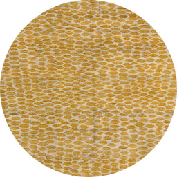 Round Machine Washable Abstract Orange Rug, wshabs5415