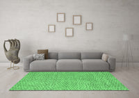 Machine Washable Abstract Emerald Green Modern Rug, wshabs5415emgrn