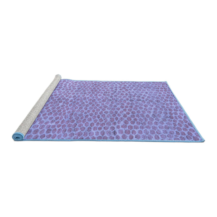 Sideview of Machine Washable Abstract Blue Modern Rug, wshabs5415blu