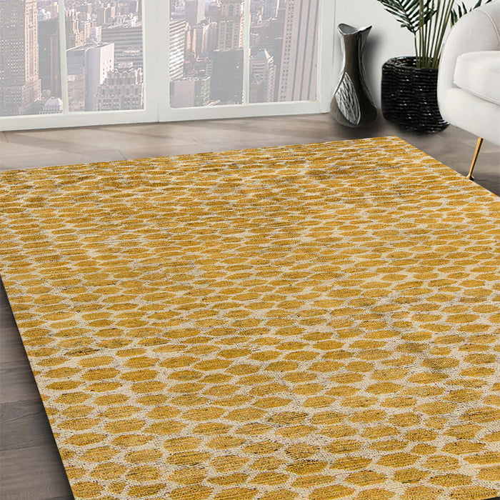 Machine Washable Abstract Orange Rug in a Family Room, wshabs5415