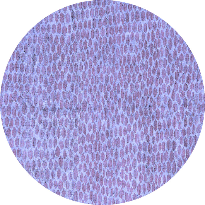 Round Abstract Blue Modern Rug, abs5415blu