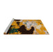 Sideview of Machine Washable Abstract Bakers Brown Rug, wshabs5416