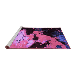 Sideview of Machine Washable Abstract Purple Modern Area Rugs, wshabs5416pur