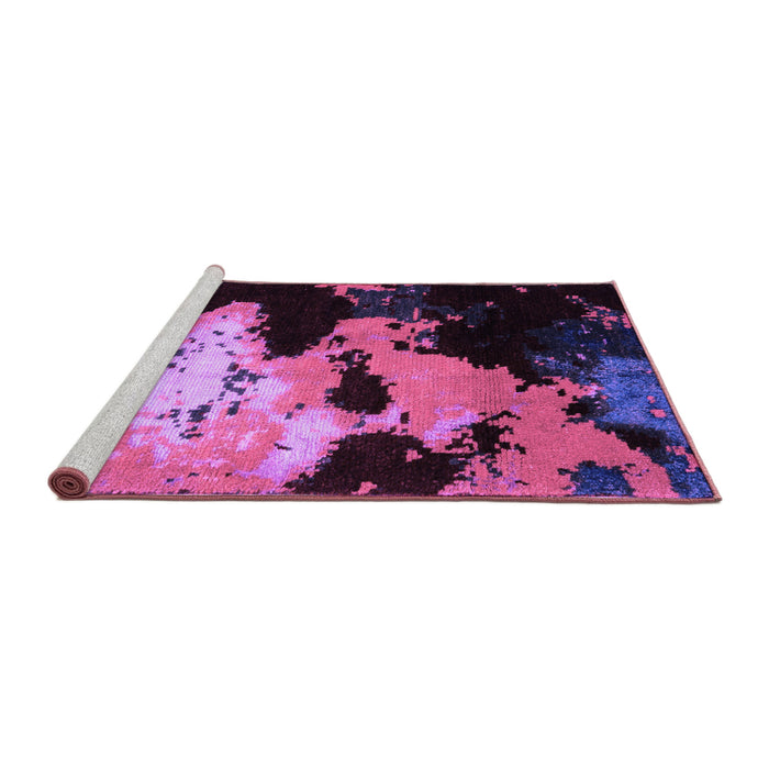 Sideview of Machine Washable Abstract Purple Modern Area Rugs, wshabs5416pur