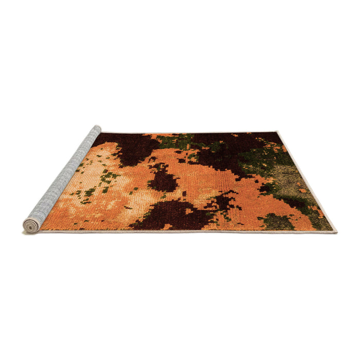 Sideview of Machine Washable Abstract Orange Modern Area Rugs, wshabs5416org