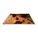 Sideview of Machine Washable Abstract Orange Modern Area Rugs, wshabs5416org