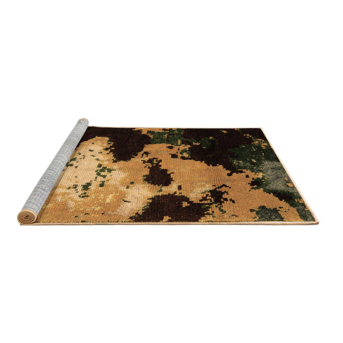 Sideview of Machine Washable Abstract Brown Modern Rug, wshabs5416brn