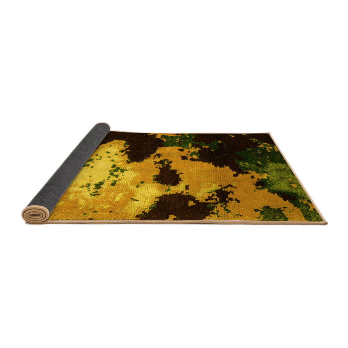 Sideview of Abstract Yellow Modern Rug, abs5416yw