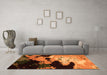 Machine Washable Abstract Orange Modern Area Rugs in a Living Room, wshabs5416org