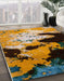 Machine Washable Abstract Bakers Brown Rug in a Family Room, wshabs5416