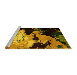 Sideview of Machine Washable Abstract Yellow Modern Rug, wshabs5416yw