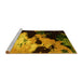 Sideview of Machine Washable Abstract Yellow Modern Rug, wshabs5416yw