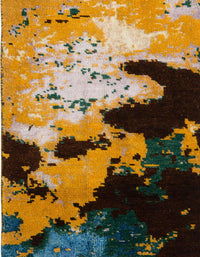 Machine Washable Abstract Bakers Brown Rug, wshabs5416