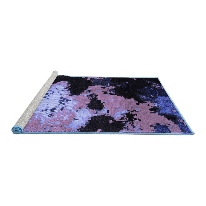 Sideview of Machine Washable Abstract Blue Modern Rug, wshabs5416blu