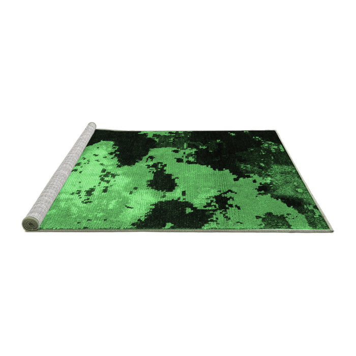 Sideview of Machine Washable Abstract Emerald Green Modern Area Rugs, wshabs5416emgrn