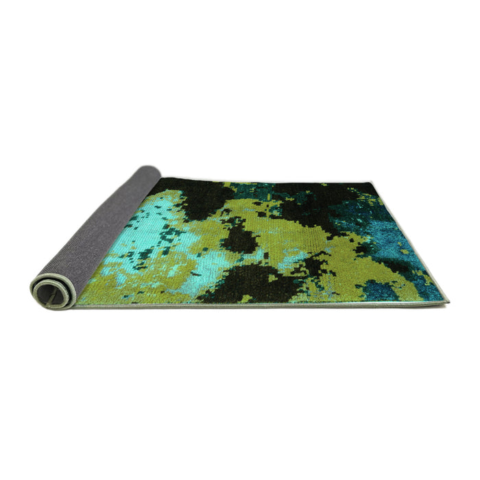 Sideview of Abstract Turquoise Modern Rug, abs5416turq