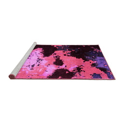Sideview of Machine Washable Abstract Pink Modern Rug, wshabs5416pnk
