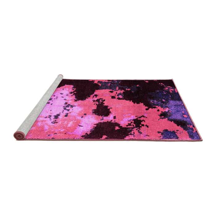 Sideview of Machine Washable Abstract Pink Modern Rug, wshabs5416pnk