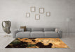 Machine Washable Abstract Brown Modern Rug in a Living Room,, wshabs5416brn