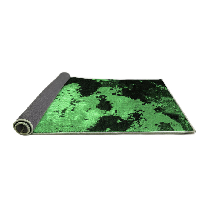 Sideview of Abstract Emerald Green Modern Rug, abs5416emgrn