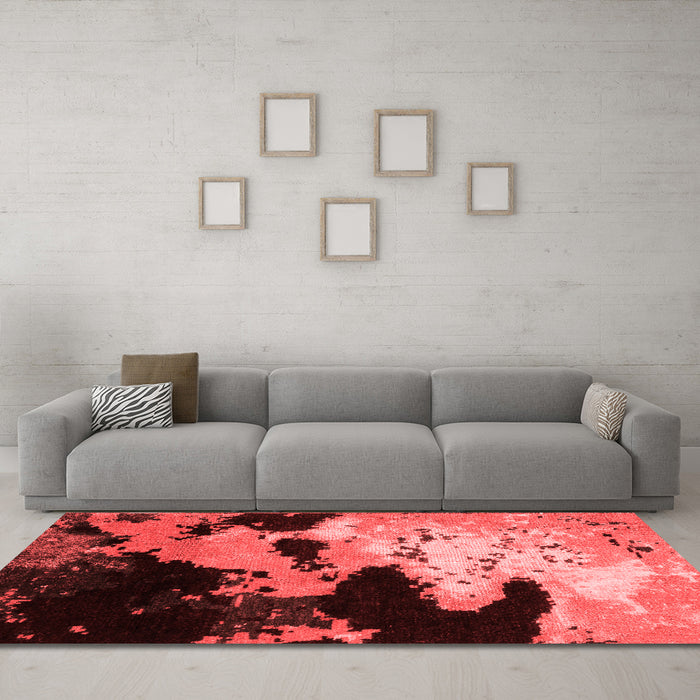 Modern Red Washable Rugs